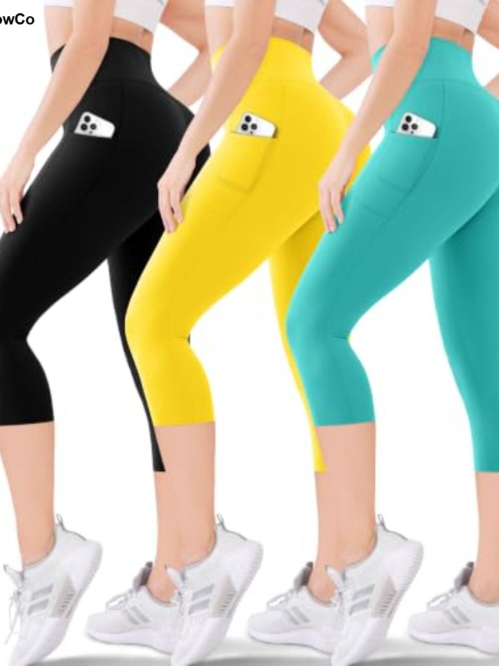 Blisset Women's High Waisted Capris Buttery Soft Tummy Control No See Through